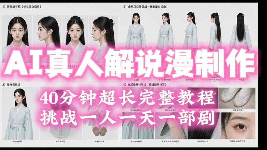 2026AI真人解说漫剧制作40分钟超长完整教程:自动批量化制作,挑战一人一天一部剧!