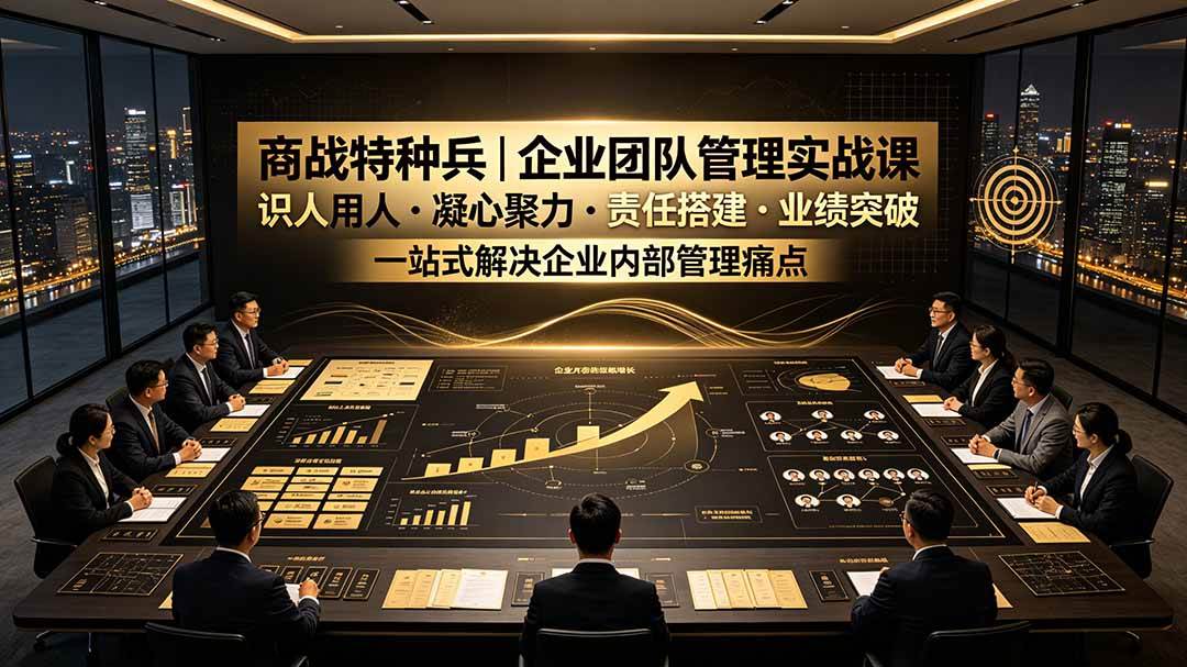 商战特种兵|企业团队管理实战课:识人用人|凝心聚力|责任搭建|业绩突破,一站式解决企业内部管理痛点