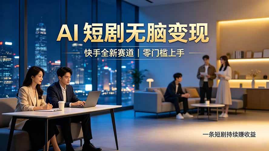 别乱找副业了，快手 AI 短剧零门槛长久被动增收