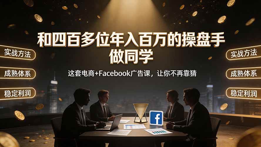 和四百多位年入百万的操盘手做同学——这套电商+Facebook广告课,让你不再靠猜【原创双语字幕】