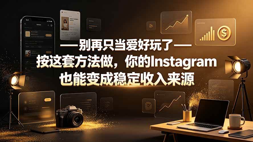 别再只当爱好玩了——按这套方法做,你的Instagram也能变成稳定收入来源