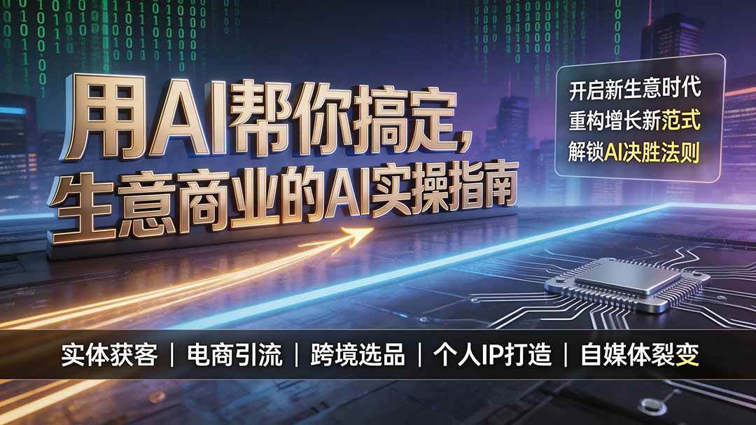 用AI帮你搞定,生意商业的AI实操指南,开启新生意时代,重构增长新范式,解锁AI时代决胜法则