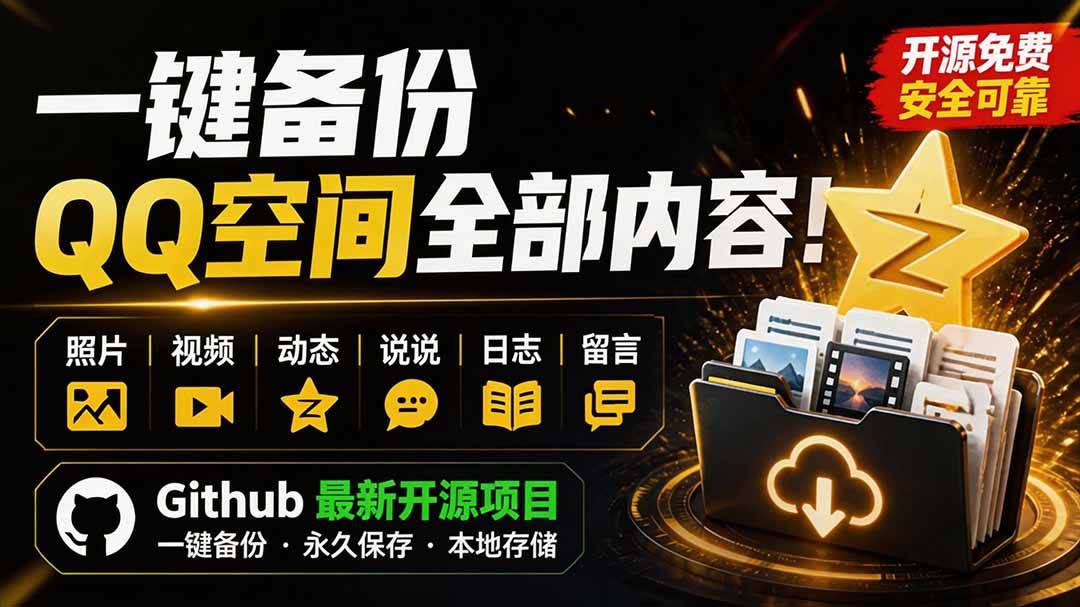 一键将你QQ空间全部内容备份下来!照片 / 视频 /动态信息全存本地,Github最新开源项目 QzoneArchive