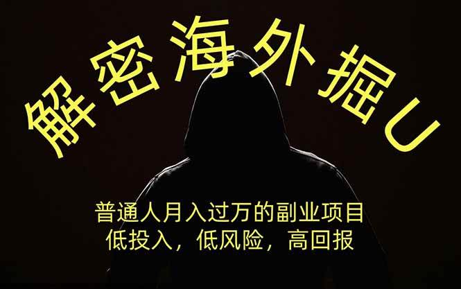 解密海外掘U，普通人月入过万的副业项目，低投入、低风险高回报，没有之一