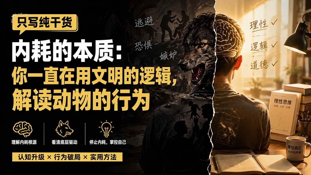 付费文章:只写纯干货-内耗的本质:你一直在用文明的逻辑,解读动物的行为
